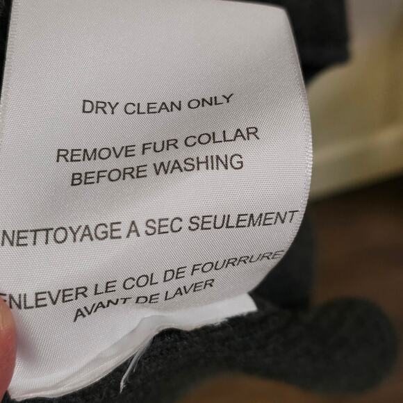 Joie Cardigan Womens M Fur Collar Quiet Luxury Old Money Parisian Chic Gray Knit - Picture 7 of 8